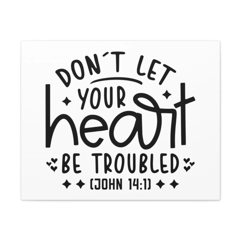 Scripture Walls John 14:1 Your Heart Star Heart Bible Verse Canvas Christian
